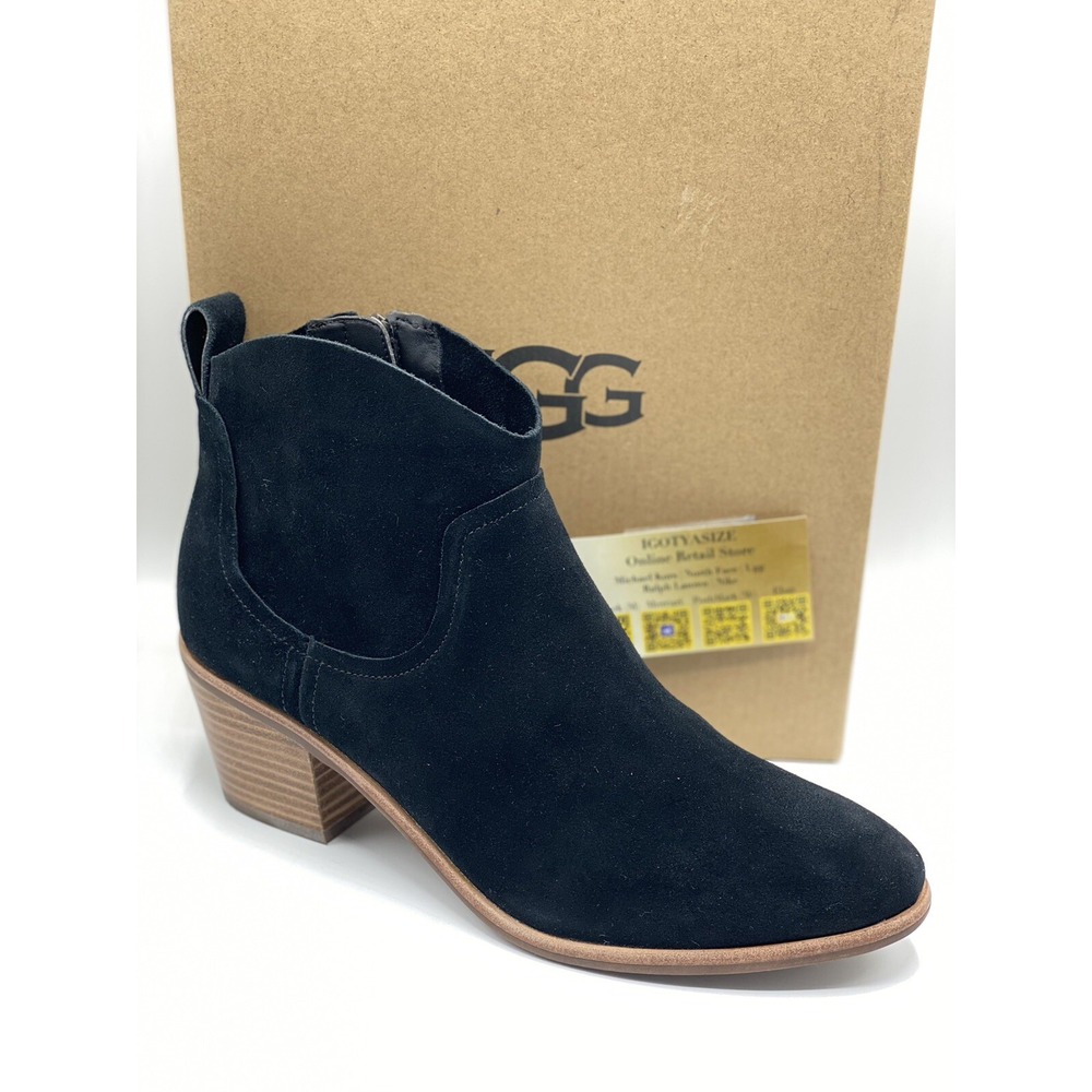 UGG Kingsburg Bootie Women's 11 • New in Box • Black Suede Leather Ankle Boot
